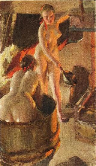 Anders Zorn Girls from Dalarna in the sauna China oil painting art